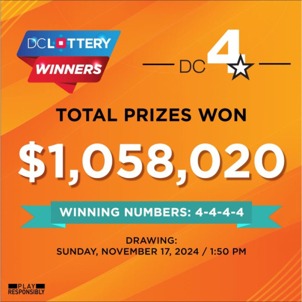 Lottery game has 438 winners when drawing comes out 4-4-4-4 Lottery game has 438 winners when drawing comes out 4-4-4-4