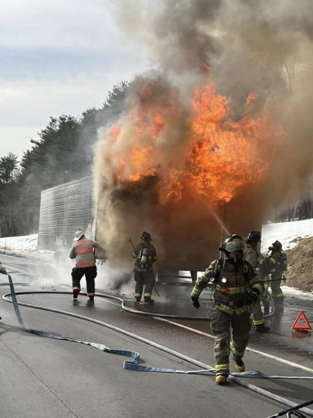 Truck hauling load of curly fries catches fire on Maine highway Truck hauling load of curly fries catches fire on Maine highway