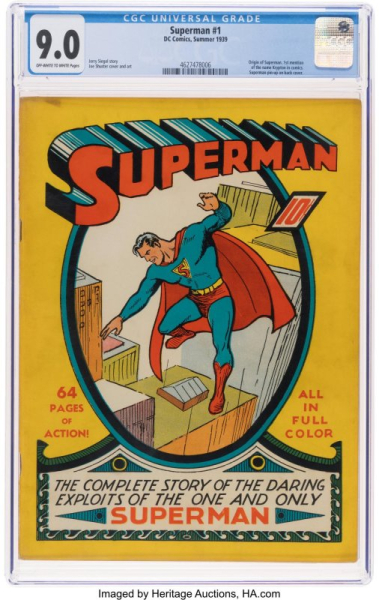 'Superman' No. 1 from 1939 auctioned for a record-breaking $9.12M