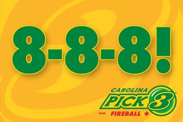 Pick 3 lottery drawing ends with 12,750 winners with 8-8-8 tickets