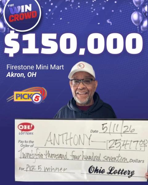 Ohio man's birthday numbers deliver $25,417 lottery prize
