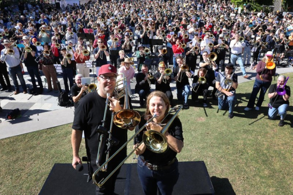 Australian city attempts world record for largest trombone ensemble